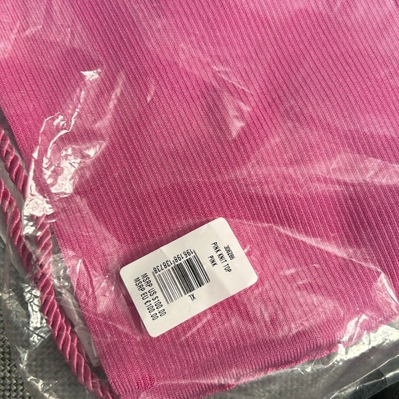 FARM Rio PINK KNIT HALTER CROP TOP Size XL - Picture 9 of 13